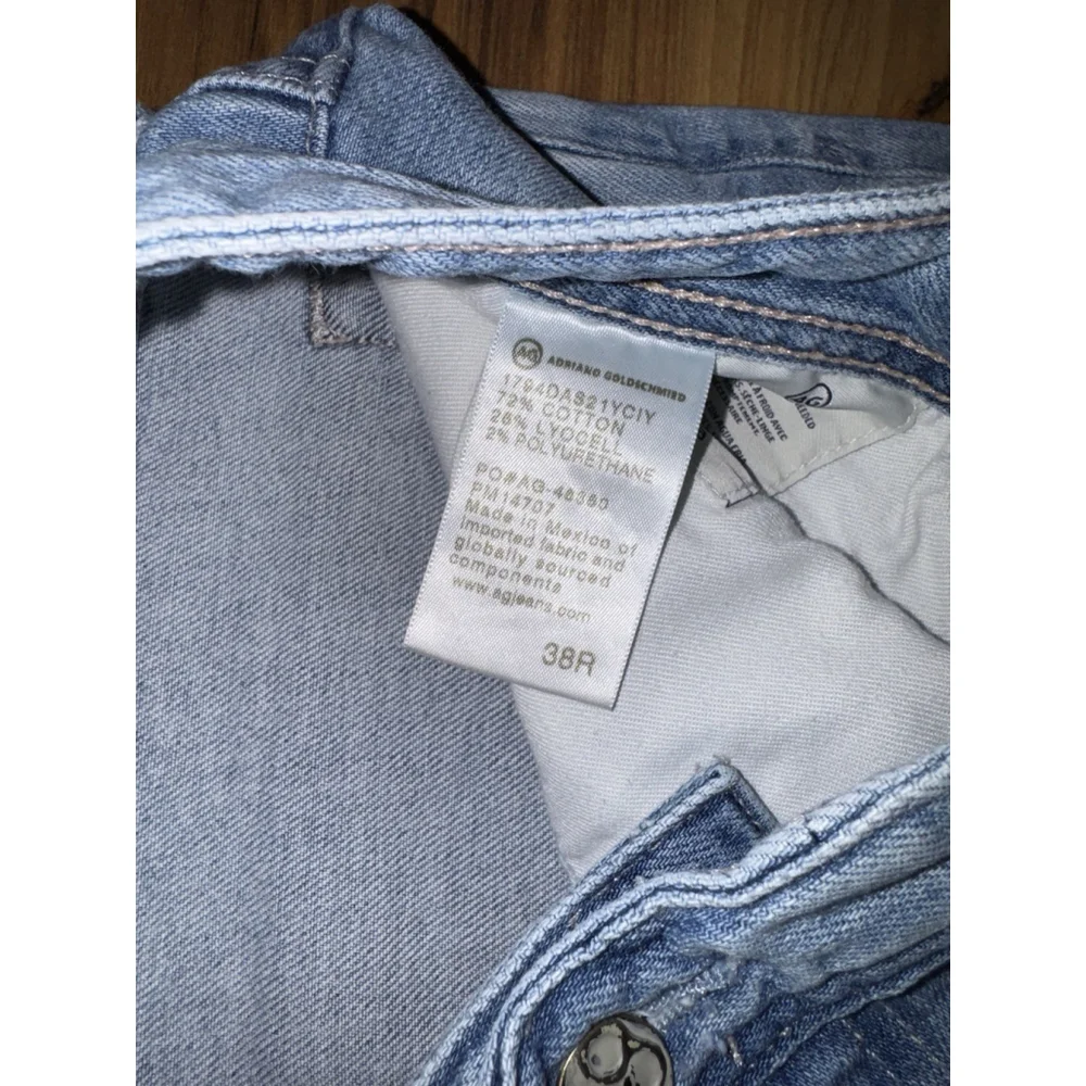 AG Adriano Goldschmied Everett Slim Straight Jeans Mens 38R Light Wash Soft - Picture 11 of 11